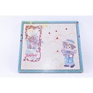 Raggedy Ann and Andy, Corkboard, Vintage 70's. Boy With Flowers, Make Someone